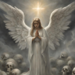 天使が死者の冥福を祈っている